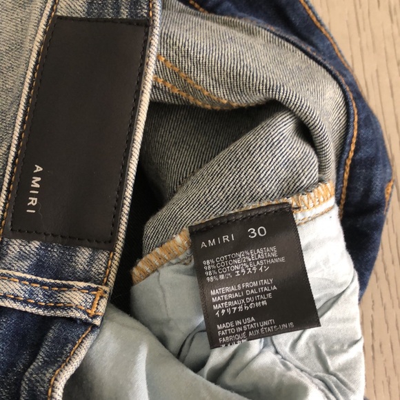 AMIRI Distressed Blue skinny Jeans Size 30 - Picture 9 of 16